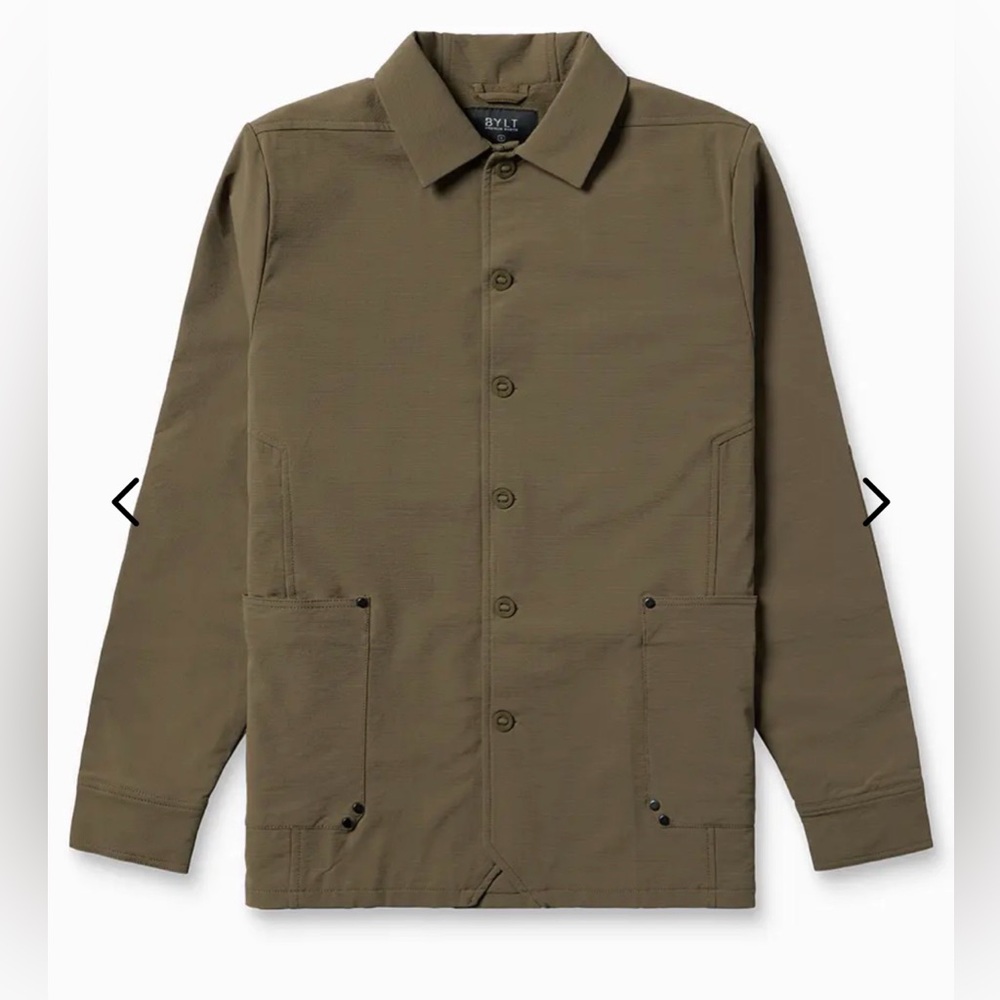 BYLT men’s (size L) dark taupe ripstop technical chore jacket